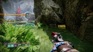 Destiny 2 Pale Heart Region Chest Blooming behind rock