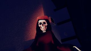 A skull appears in the dark