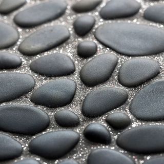 black pebble effect tiles