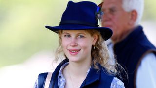 Lady Louise Windsor watches the Land Rover International Carriage Driving Grand Prix