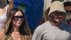Sir David Beckham and Victoria Beckham were spotted soaking up the sunshine during a glamorous family getaway in Ibiza