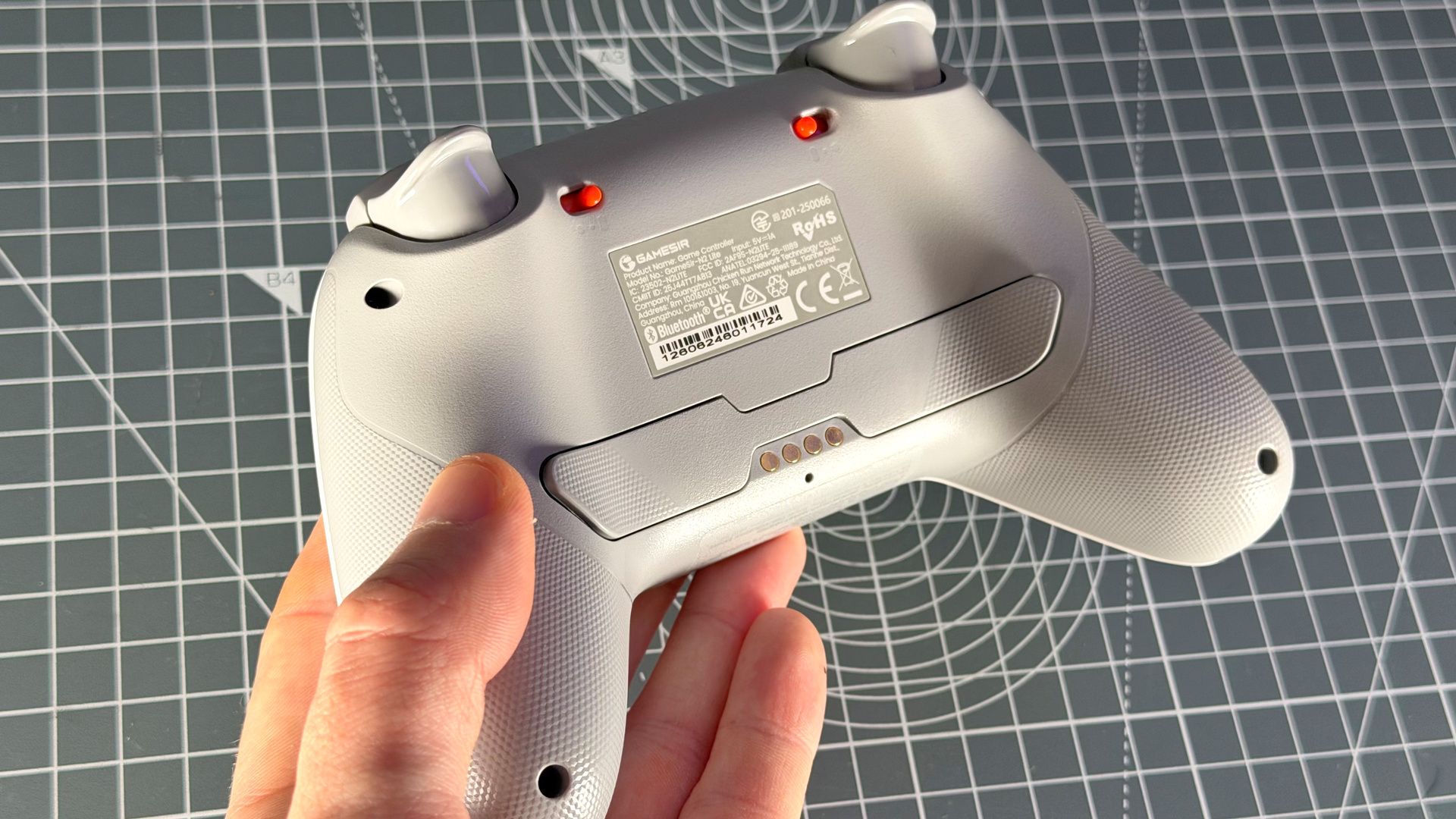 GameSir Nova Lite 2 controller in white colourway on a desk.