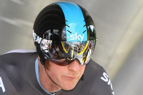 A focused Bradley Wiggins in the start house in Liege