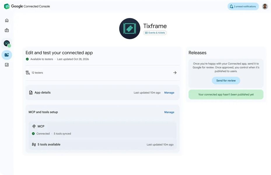 Google announced a Connected Apps Platform, which is launching in preview for developers.