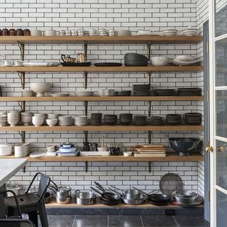 kitchen with storage and crockery