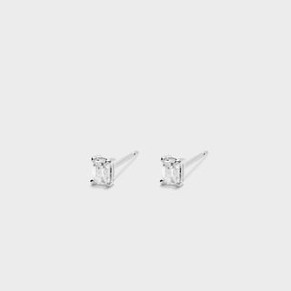 Emerald Cut Diamond Studs