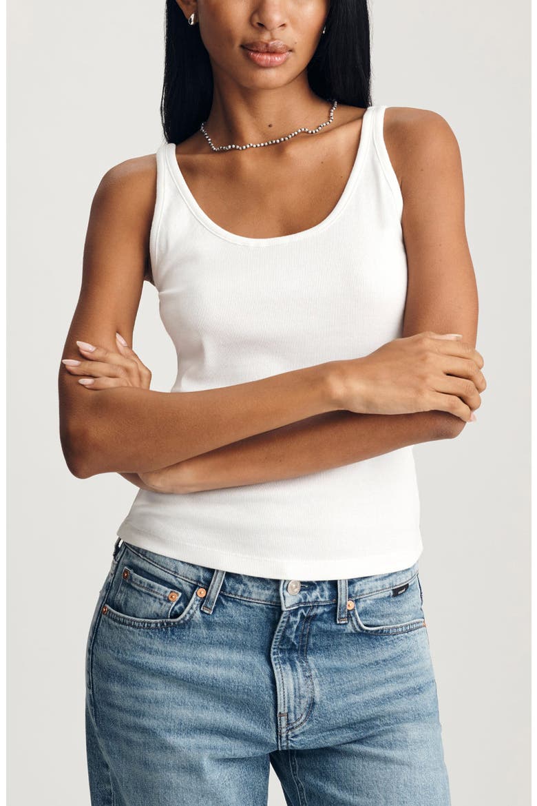 Scoop Neck Stretch Cotton Rib Tank