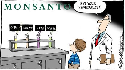 Editorial cartoon U.S. Monsanto GMOs
