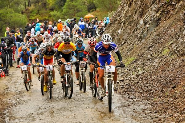 The men on the start loop at the beginning of stage 3.