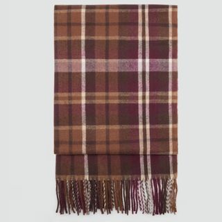 Mango Fringed Check Scarf