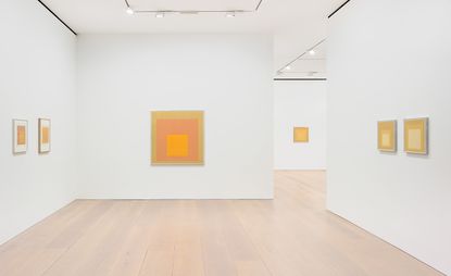 Installation view of Josef Albers’ ‘Sunny Side Up’ exhibition at London gallery David Zwirner.