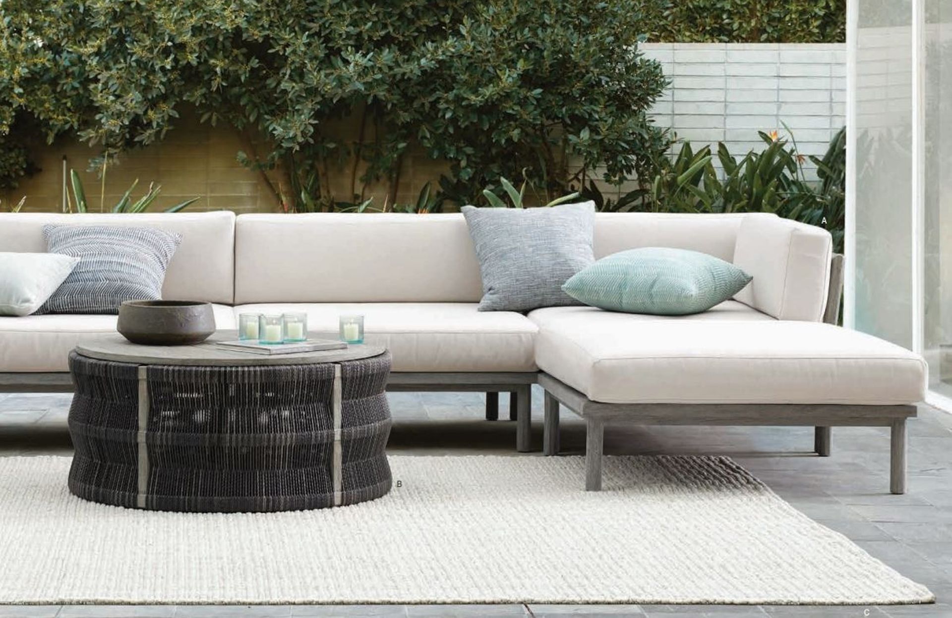 A contemporary outdoor sectional