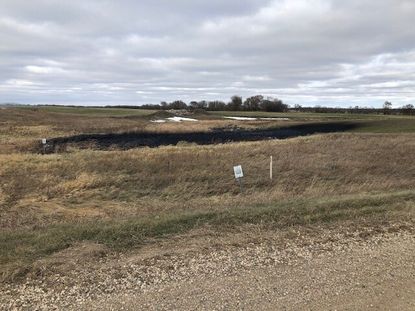 An area affected by the Keystone Pipeline spill in North Dakota.