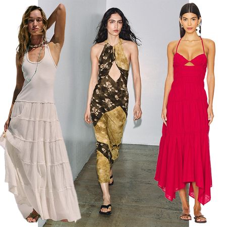 models wear clothing from each respective retailer