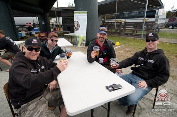 The end of the day is celebrated with beer.