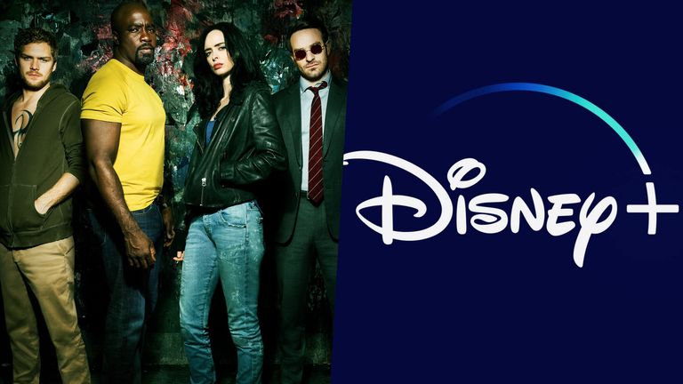 The Defenders and Disney Plus logo