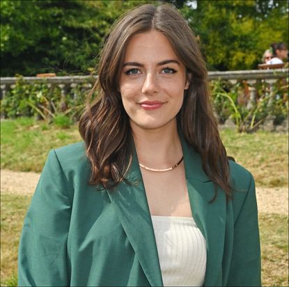 Meg Bellamy attends Cartier Style Et Luxe at the Goodwood Festival of Speed on July 16, 2023 in Chichester, England