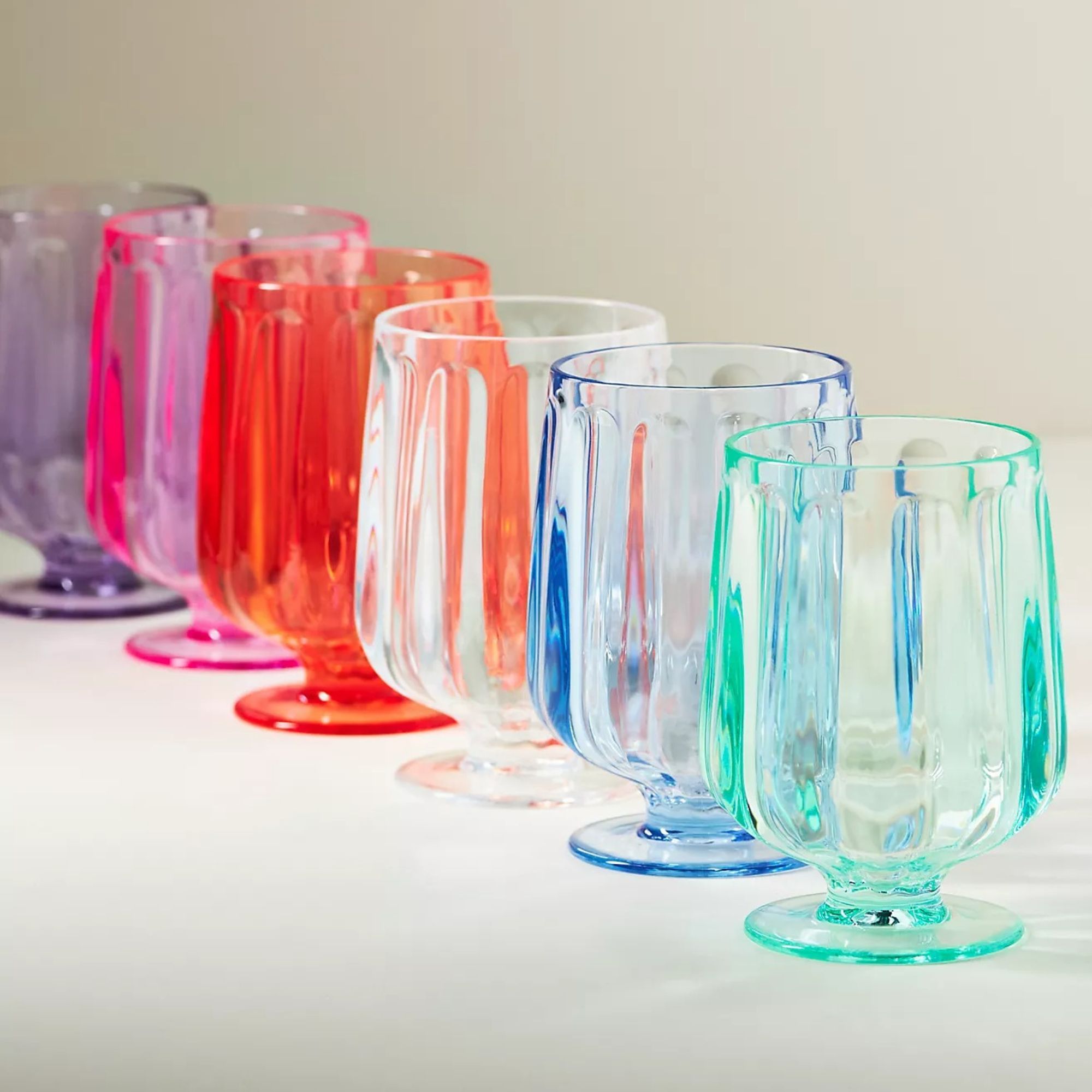 multi colour wine glasses