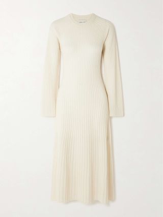 Hobas Ribbed Wool and Cashmere-Blend Midi Dress