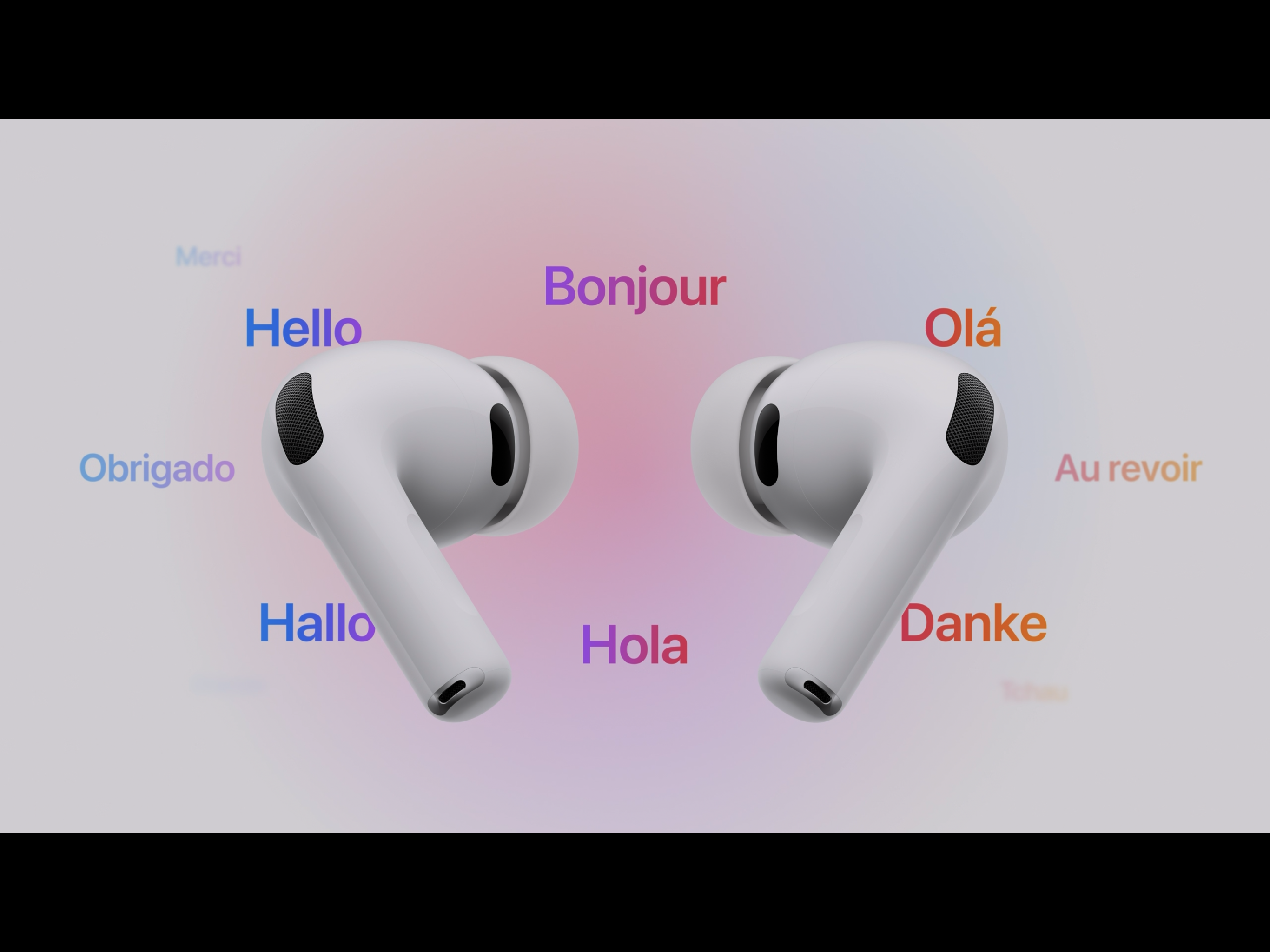Promotional material for the AirPods Pro 3 from the Apple keynote