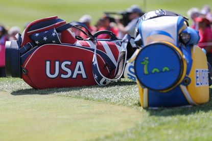 Europe and USA Solheim Cup golf bags