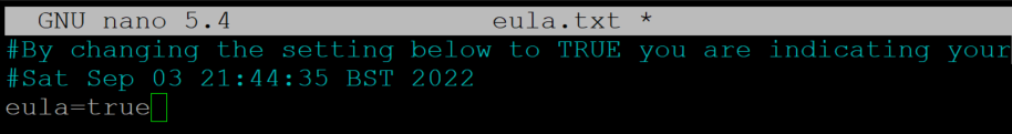 set eula=true