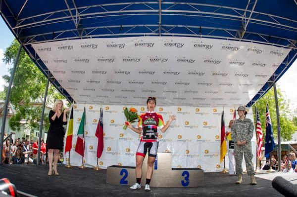 Evelyn Stevens (Specialized-Lululemon) was happy to also take home the climbers jersey.