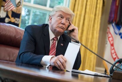 President Trump on the phone