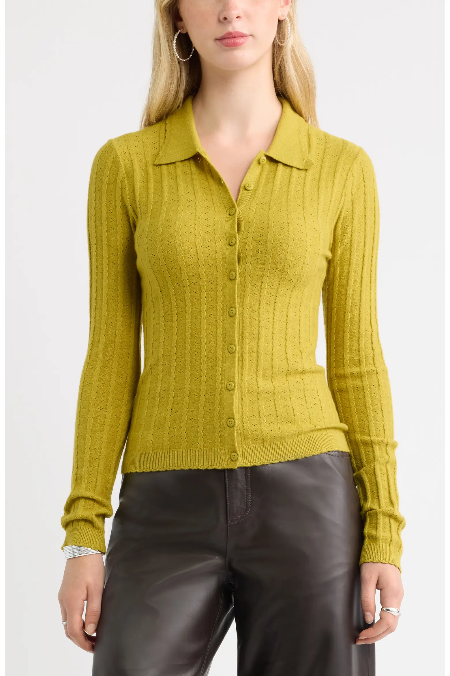 Treasure &amp;amp; Bond, Ribbed Pointelle Cardigan (Was $89.50)