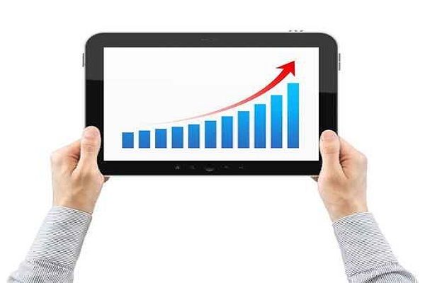 Sales graph on tablet PC