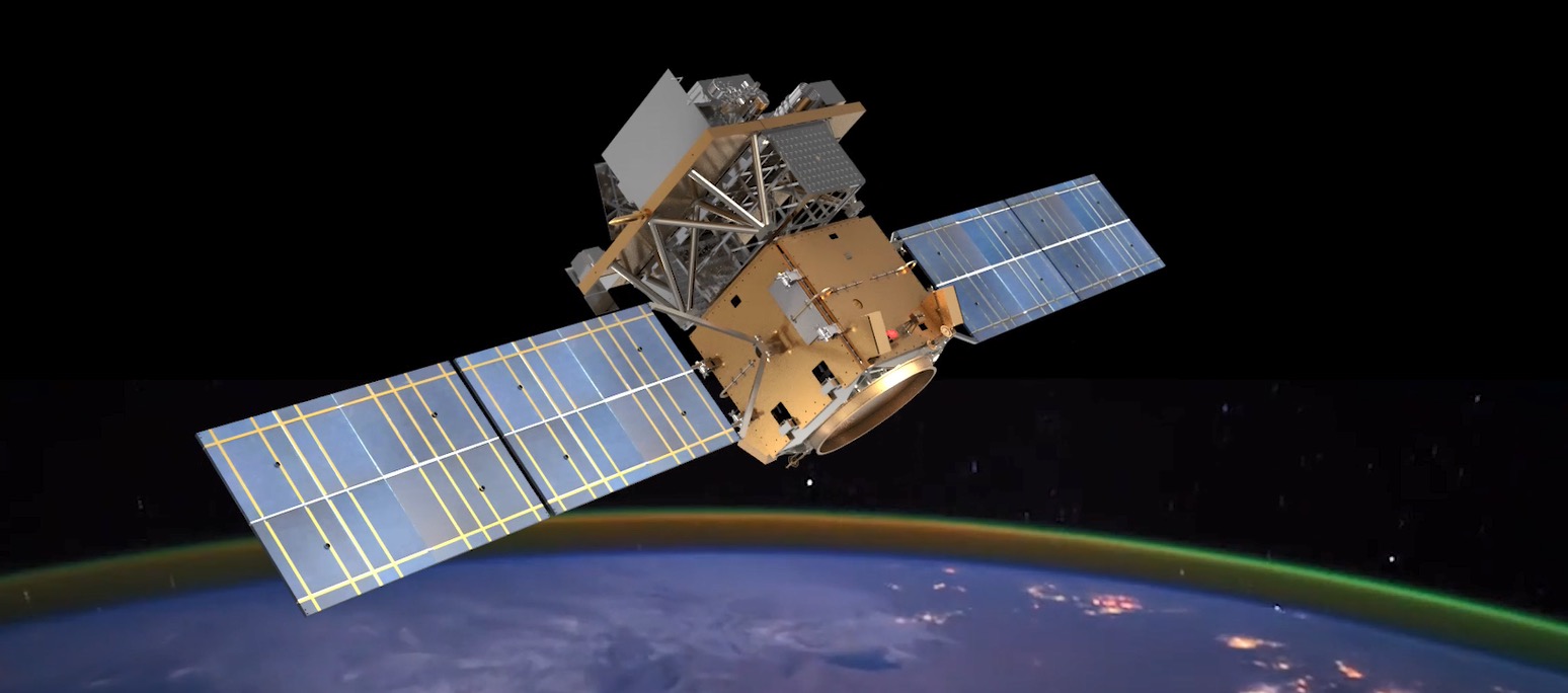 An artist's illustration of the Advanced Space-based Solar Observatory satellite orbiting Earth.
