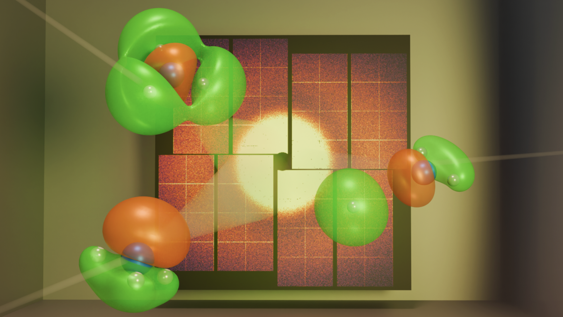 An illustration of X-rays scattering off valence electrons