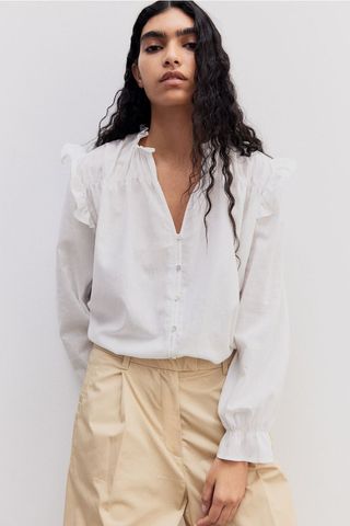 Linen-Blend Blouse