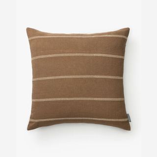 brown striped square pillow cover