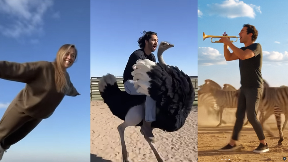 Images from AI-generated videos made in OpenAI Sora app