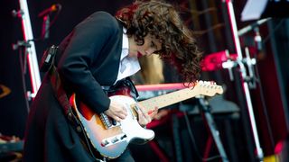 Anna Calvi performs on the main Stage on day 2 of The Legitimate Peaky Blinders Festival 2019 at the Custard Factory on September 15, 2019 in Birmingham, England.