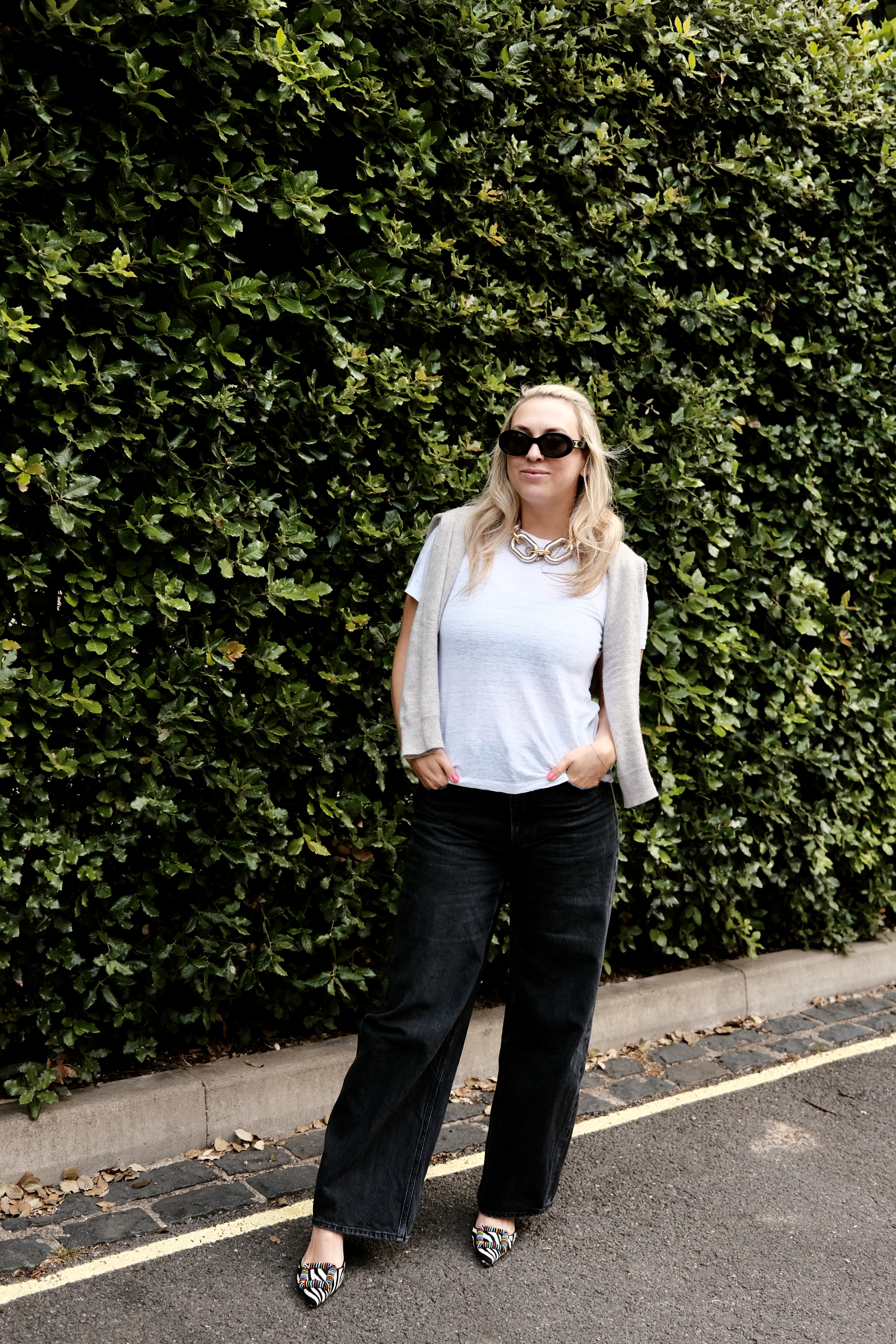 Clementina Jackson styling a white t-shirt