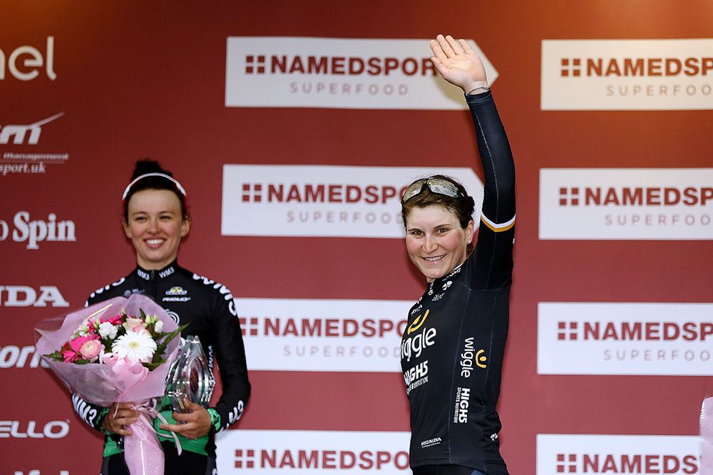 Elisa Longo Borghini (Wiggle High5) on the Strade Bianche podium