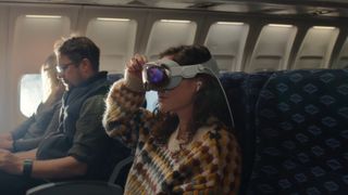 Apple Vision Pro on a plane