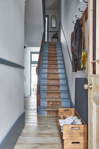 After months of extensive building work, Suzi Jench and Lewis Robinson’s Victorian terrace house has been decorated in calming coastal shades and dressed in vintage finds