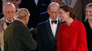 Prince Philip, Duke of Edinburgh and Catherine, Duchess of Cambridge attend the final night of The Queen's 90th Birthday Celebrations being held at the Royal Windsor Horse Show in Home Park on May 15, 2016 in Windsor, England