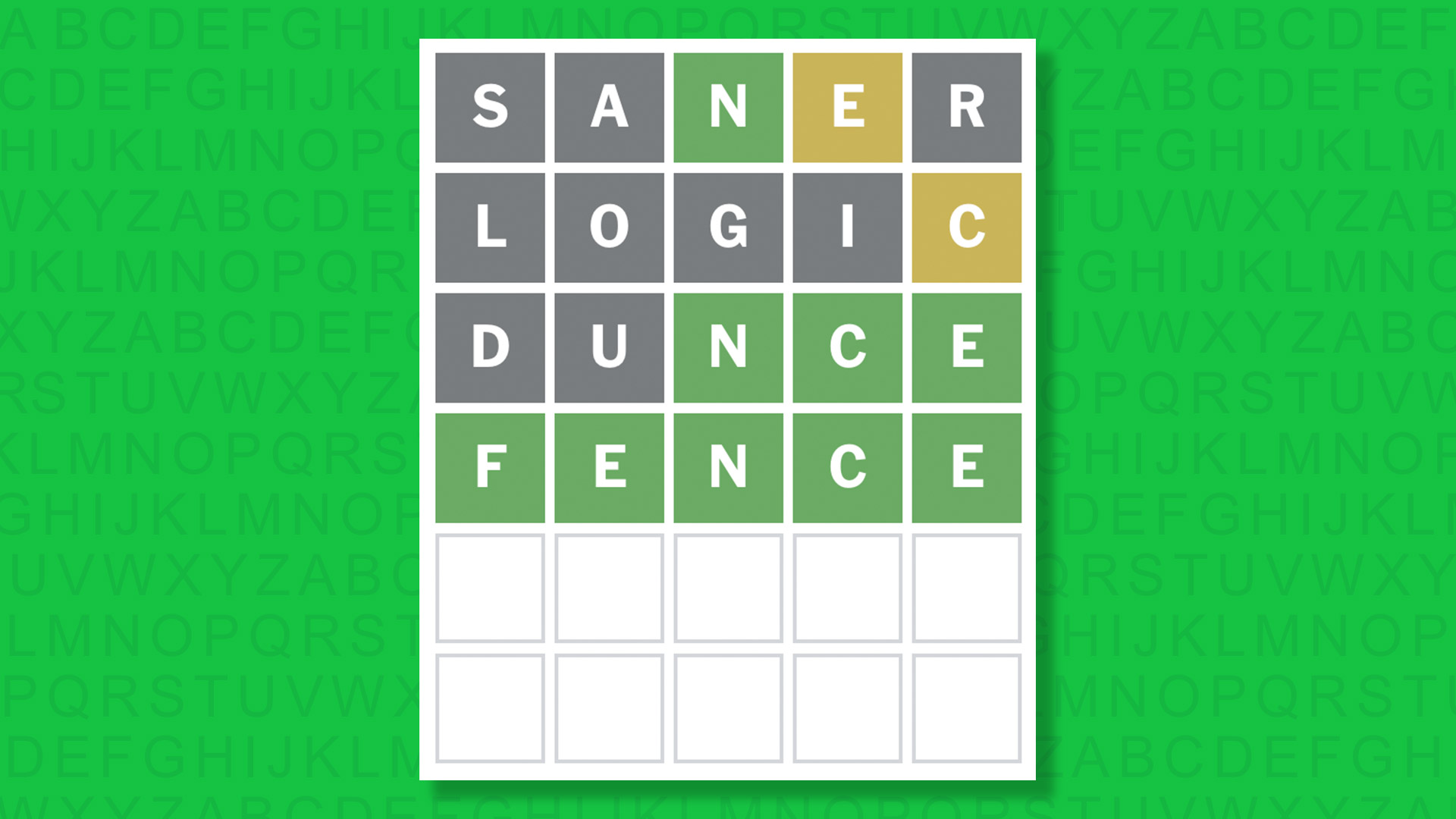 NYT Wordle answer for game 1879 on a green background
