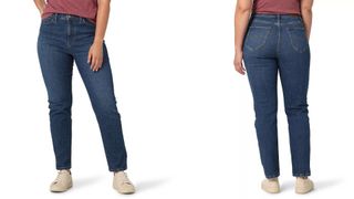composite of model wearing Lee Legendary High-Rise Mom Jeans