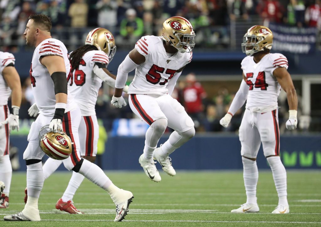 San Francisco 49ers celebrate victory