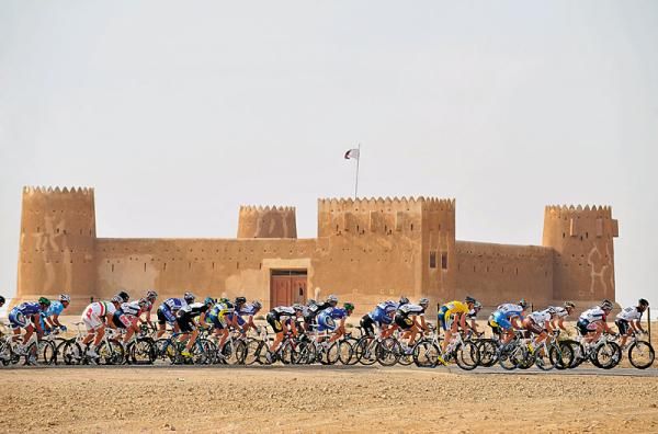 The peloton in action during the Tour of Qatar.
