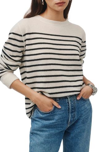 Stripe Recycled Cashmere Blend Sweater