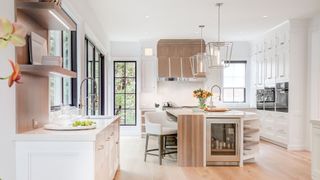 white kitchen with island