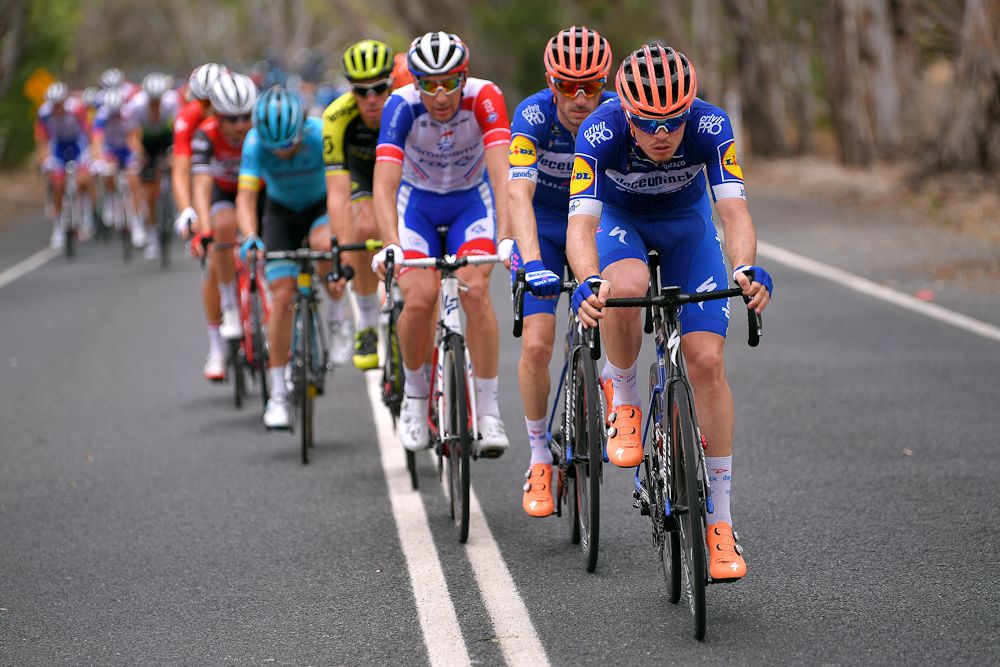 Remi Cavagna put in a lot of work for Elia Viviani during stage 2 at Tour Down Under