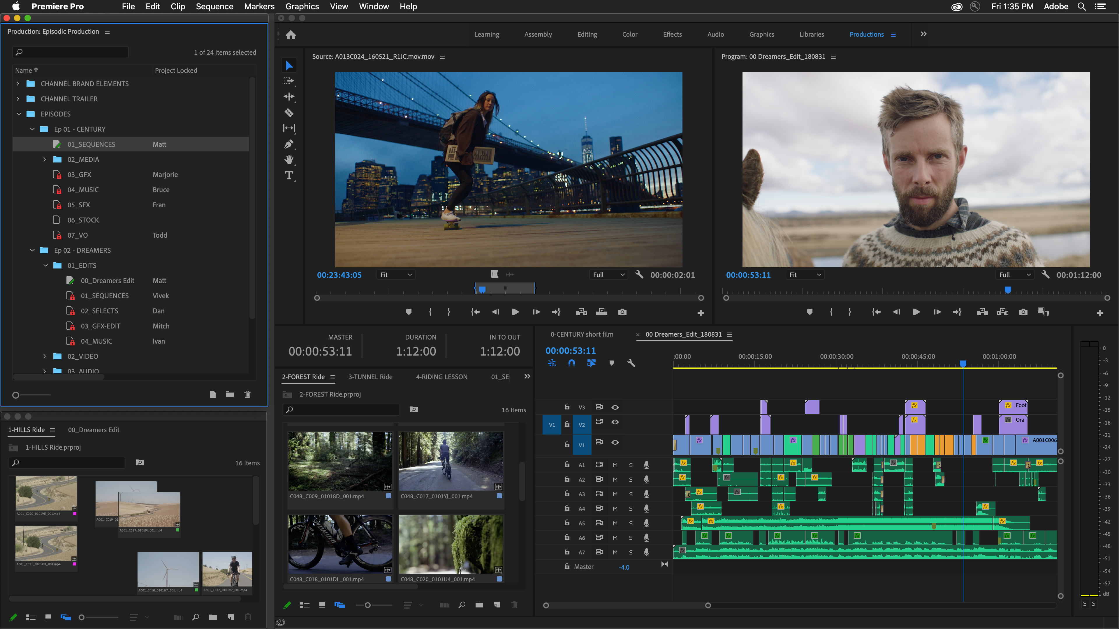 Una captura de pantalla del software Premiere Pro.