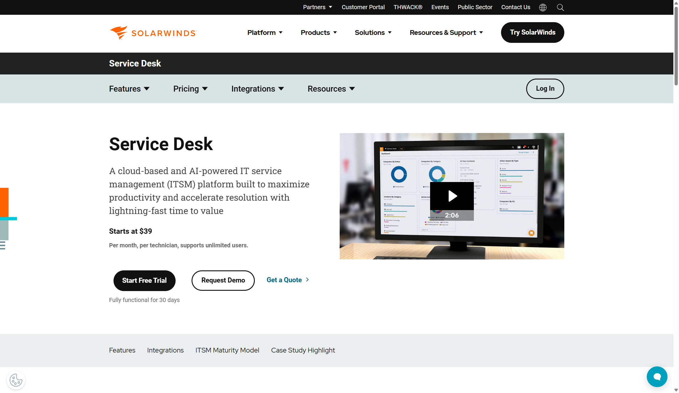 SolarWinds Service Desk